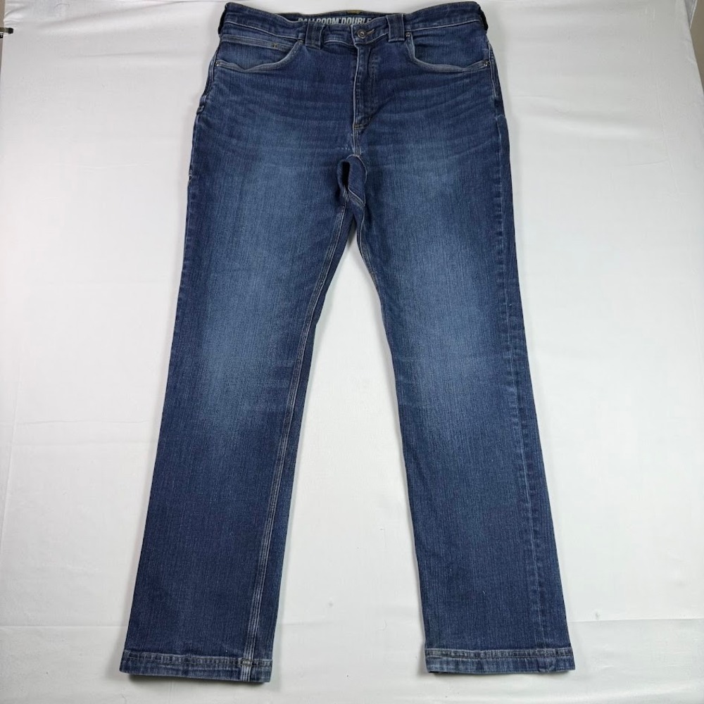 Duluth Trading Co Ballroom Double Flex Jeans Mens 36x34 (Fits 36x32) Blue Denim